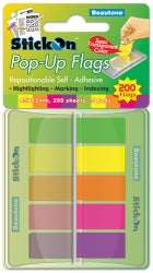 Stick On Flags B/Tone Pop-Up 45X12 200 Sht 5 Asst Pads