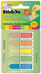 Stick On Flags B/Tone Pop-Up Arrow 45X12 Asst 150 Sht Pk5