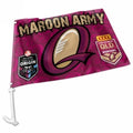 Car Flag State Of Origin 30X49Cm Qld Design Maroon