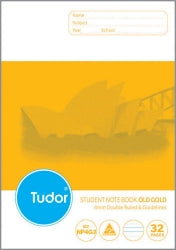 Exercise Book Tudor 32Pg 4Mm D/Ruled+Guide (P) Gold