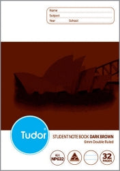 Exercise Book Tudor 32Pg 6Mm D/Ruled (P) Dk Brown