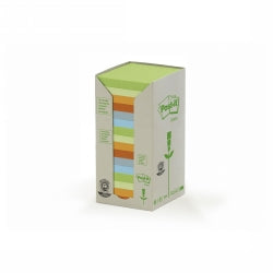 Post-It Notes 654-Rtp 76X76 100% Recy Pastel Bx16