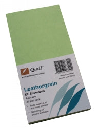 Envelope Quill Dl Leathergrain Avocado Pk25