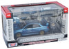 Toy Car Set 1:24 Scale Tuning Garage Subaru Impreza Wrx Sti Blue