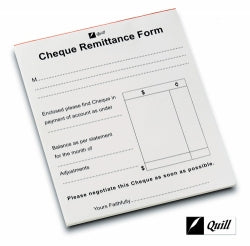 Cheque Remittance Form Quill 6X5