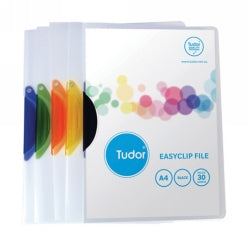 Flat File Tudor Easyclip A4 Clear Cover Blue Clip