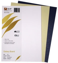 Board Quill A4 Galaxy Diamond White 220Gsm Pk25