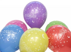 Balloons Alpen 30Cm Happy Birthday Asst Colours Pk6