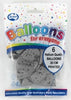 Balloons Alpen 30Cm Happy Birthday Metallic Silver Pk6