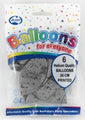 Balloons Alpen 30Cm Happy Birthday Metallic Silver Pk6