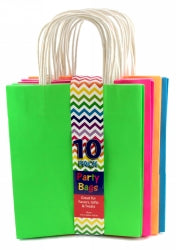 Gift Bag Alpen 20X25X10Cm Kraft Neon Asst Colours Pk10