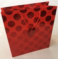 Gift Bag Ozcorp Large Foil Dot Red