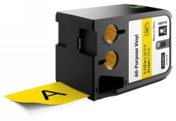 Label Tape Dymo 41Mm Xtl All Purpose Vinyl Black On Yellow