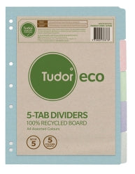 Dividers Tudor A4 Eco 100% Recy 5 Tab