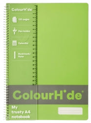 Notebook Colourhide A4 Fluoro Green 120Pg