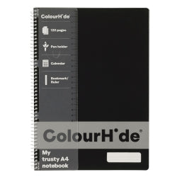 Notebook Colourhide A4 Fluoro Black 120Pg