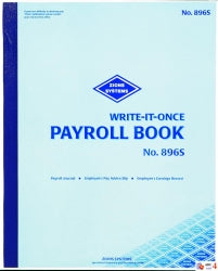 Payroll Book Zions 896S Write It Once