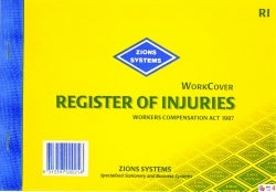 Book Injuries Register Zions Ri Workcover (Nsw Use)