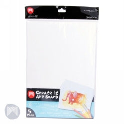 Craft Board Micador A4 Create It Art Whites 5 Shts