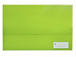 Document Wallet Marbig Foolscap Polypick Translucent Lime