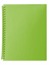 Display Book Marbig A4 20 Pocket Refillable Translucent Lime