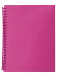 Display Book Marbig A4 20 Pocket Refillable Translucent Pink