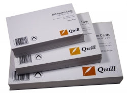 System Cards Quill 5X3 Plain White Pk100