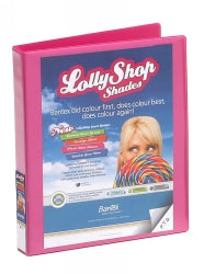 Binder Bantex A4 2D 25Mm Insert Lollyshop Musk Stick Pink