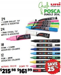 Marker Chalk & Posca Uni 78P Bundle Deal