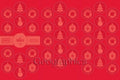 Seals Geo Xmas Red Embossed Seals Pk48