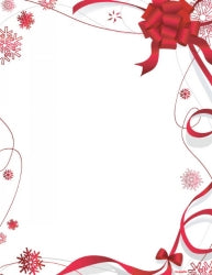 Paper Geo Xmas A4 Red Foil Bow  Pk15