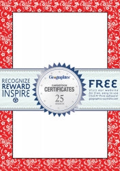 Paper Certificates Geo A4 Red Border Pk25