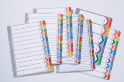 Dividers Marbig A4 Manilla A-Z Plastic Tab Coloured