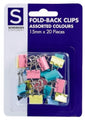 Foldback Clips Sovereign 15Mm Asst Cols Pk20