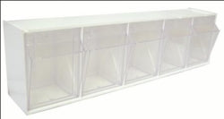 Storage Bin Deflect-O  Stack-A-Bin 5 Bins Storage System White