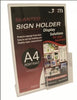 Sign Holder Deflect-O A4 Slanted Portrait W/ Front Dl Brochure Pocket