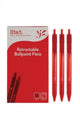 Pen Stat 1.0mm BP Retractable Medium Red - Box of 12