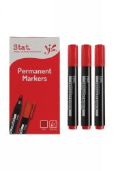 Marker Stat Permanent 2.0mm Bullet Nib Red - Box of 12