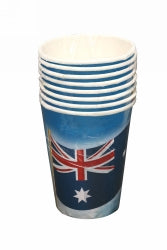 Party Cups Alpen Aust Flag Pk8