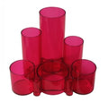 Desk Tidy Tubes Italplast Tinted Pink