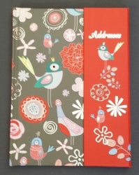 Address Book Ozcorp Grey Birds Flip End A5