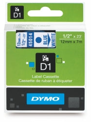 Label Tape Dymo D1 12Mmx7M Blue On White