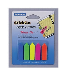 Stick On Arrows B/Tone 12X45 Clear Asst Cols