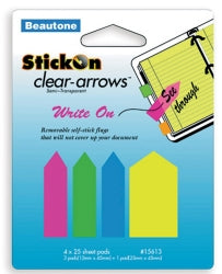 Stick On Arrows B/Tone 12X45 Clear 3Col + 25X45 1Col