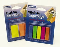 Stick On Flags B/Tone Clear 25X45 Magenta & Lime