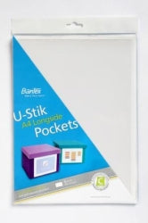 Label Holder U-Stik A4 Self Adhesive L/Side Opening Pk 6