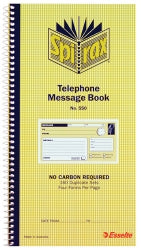 Telephone Message Book Spirax 550 C/Less