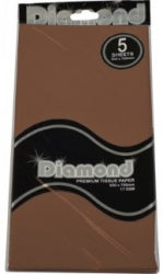 Tissue Paper Diamond 500X750Mm 17Gsm Chocolate Brown 5 Shts