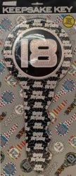 Birthday Key Ozcorp Holographic Foil 18Th Silver And Black