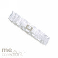 Wedding Garter Me Diamante Brooch & Bow White